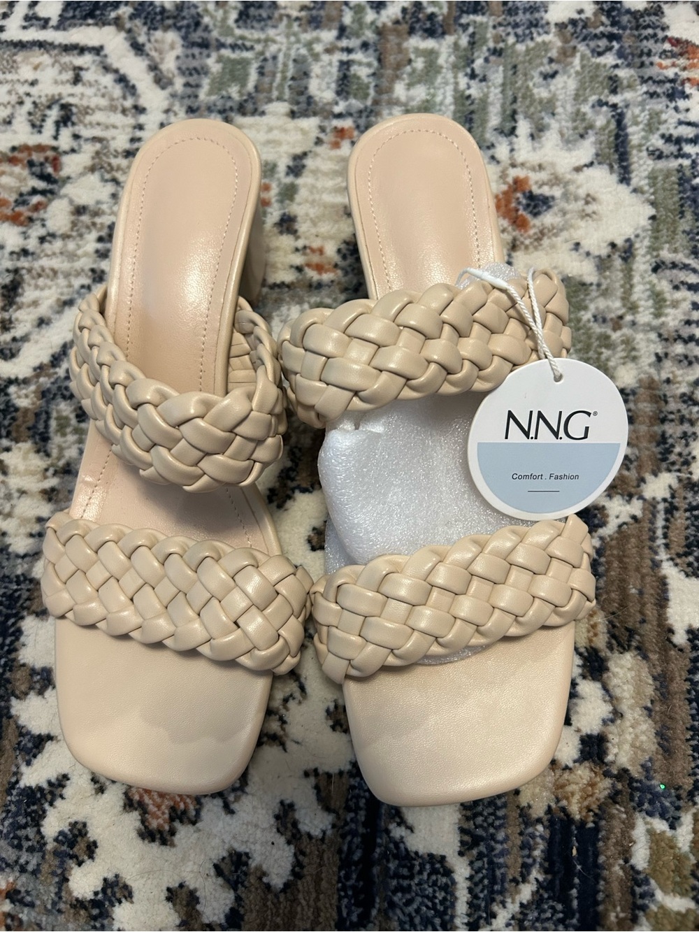 Women's Braided Slide Sandals in Beige